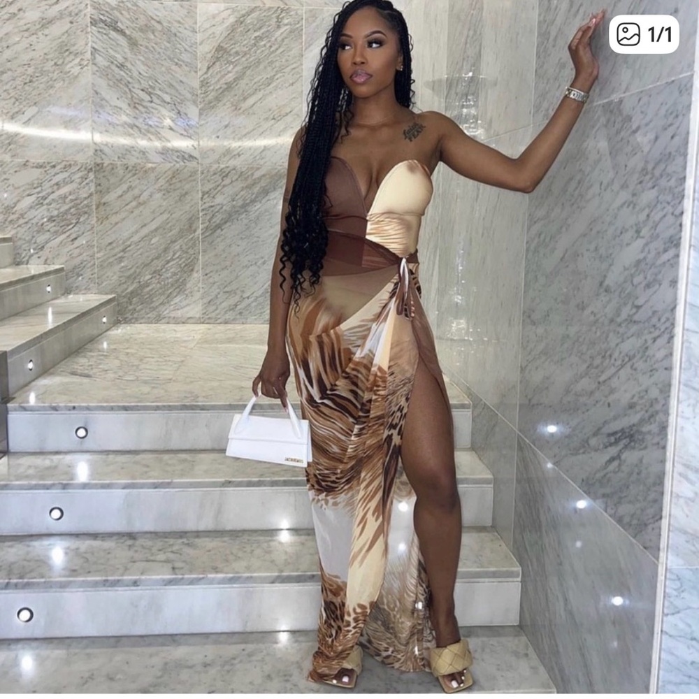 Versailles sweetheart Bodysuit and Wrap Maxi Skirt set